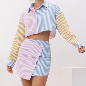 Pretty Garbage Color Block Skirt